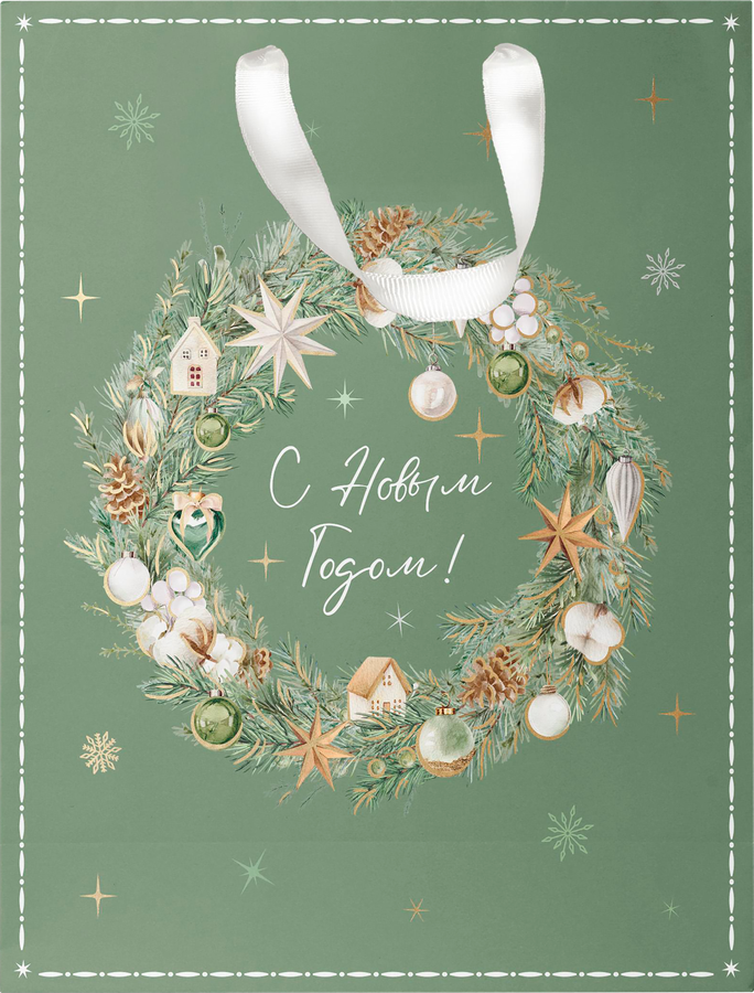 Пакет подарочный CITY HOME TRADE Christmas Woodland 31х26х11см, превью