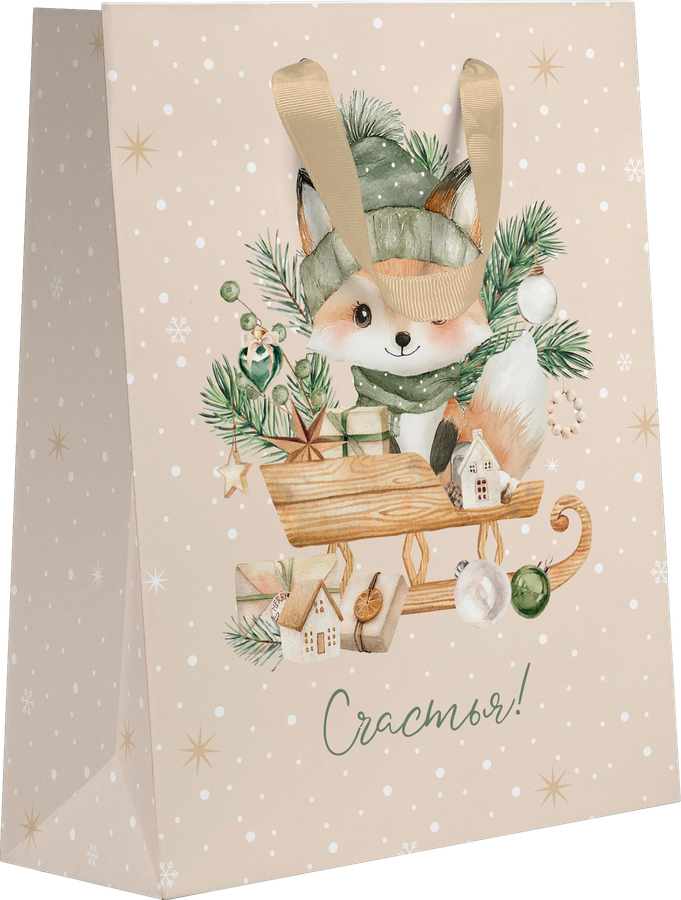 Пакет подарочный CITY HOME TRADE Christmas Woodland 31х26х11см, превью