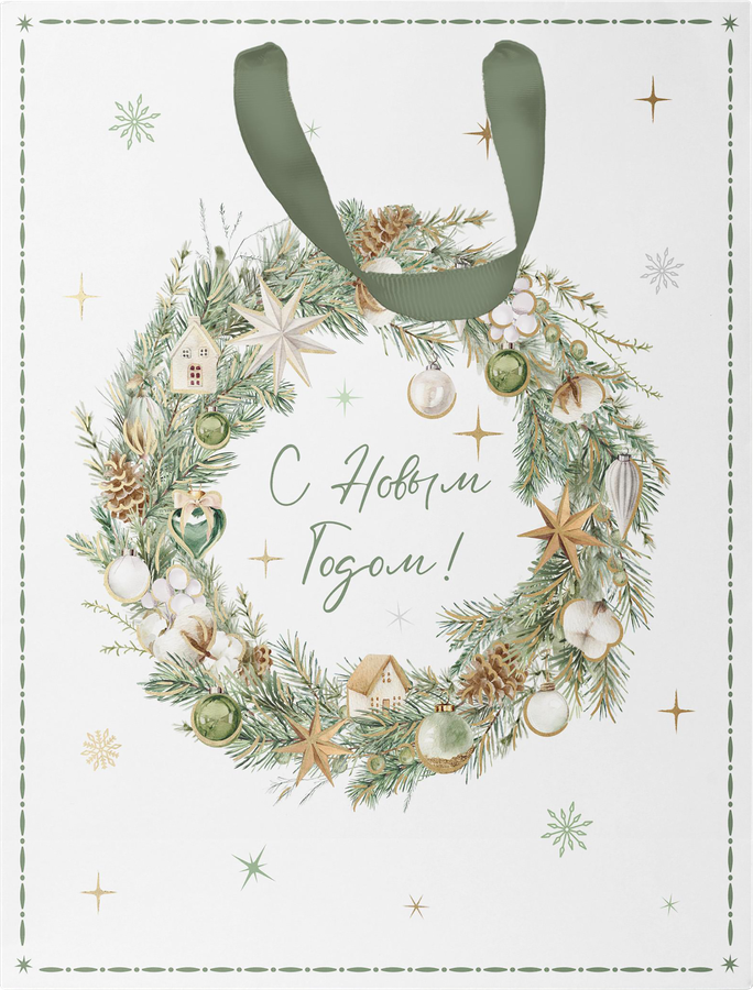 Пакет подарочный CITY HOME TRADE Christmas Woodland 31х26х11см, превью