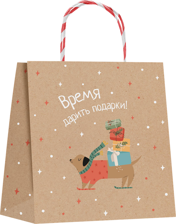 Пакет подарочный CITY HOME TRADE Christmas Kraft 18х16х6см, предпросмотр