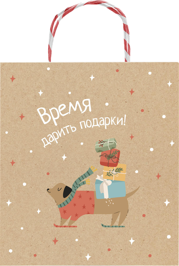 Пакет подарочный CITY HOME TRADE Christmas Kraft 18х16х6см, превью