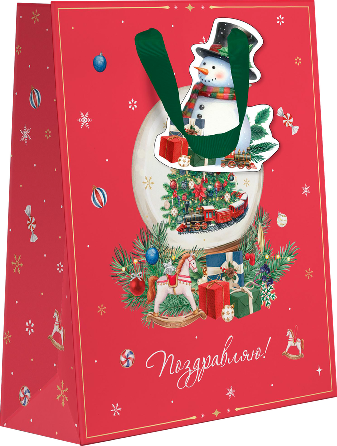 Пакет подарочный CITY HOME TRADE New Years Joy 23х18х10см, превью