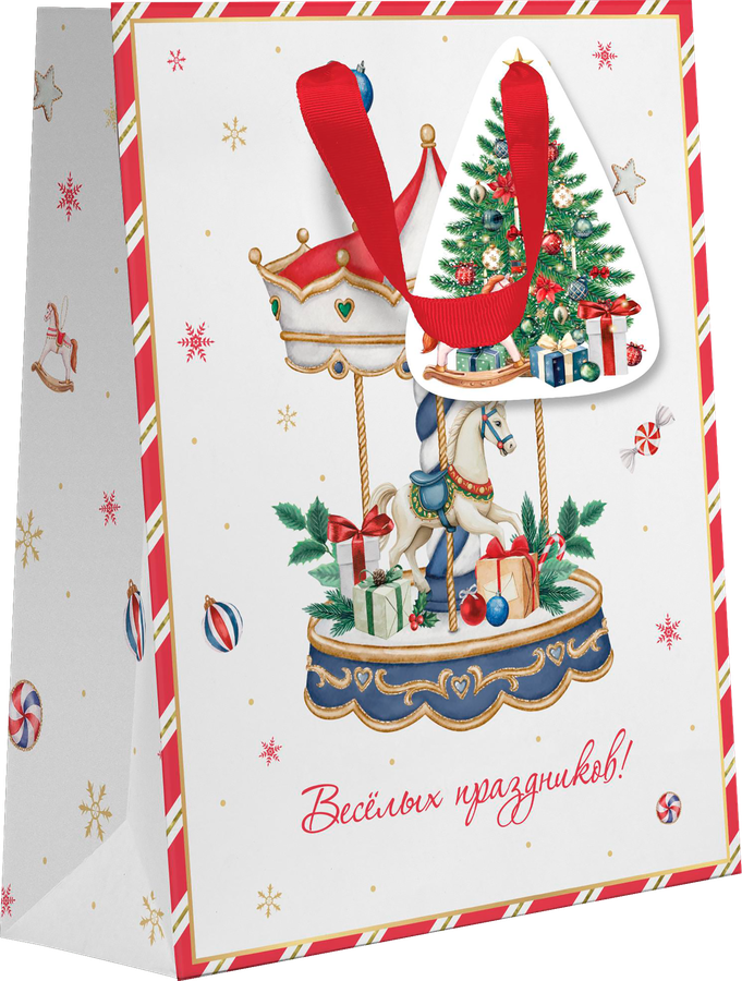 Пакет подарочный CITY HOME TRADE New Years Joy 23х18х10см, превью