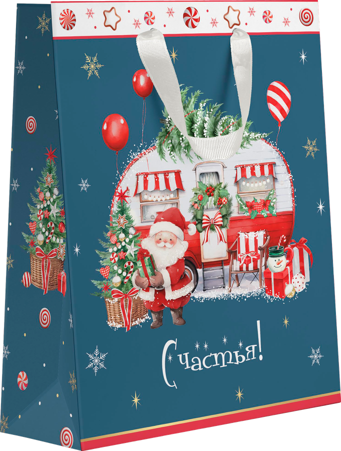Пакет подарочный CITY HOME TRADE New Years Joy 31х26х11см, эффект, предпросмотр