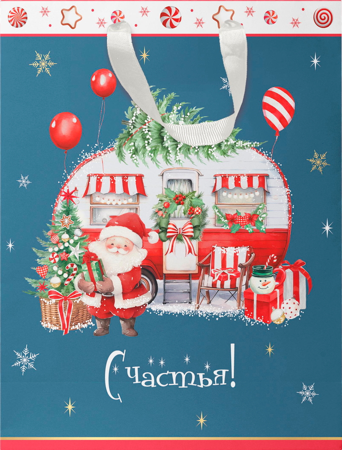 Пакет подарочный CITY HOME TRADE New Years Joy 31х26х11см, эффект, предпросмотр