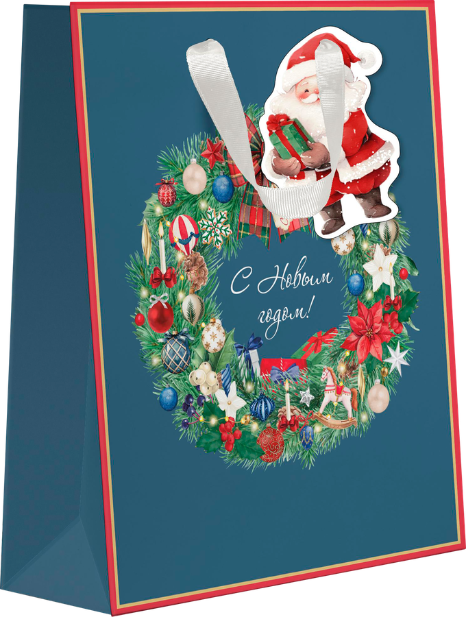 Пакет подарочный CITY HOME TRADE New Years Joy 31х26х11см, превью