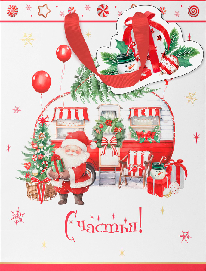 Пакет подарочный CITY HOME TRADE New Years Joy 31х26х11см, превью