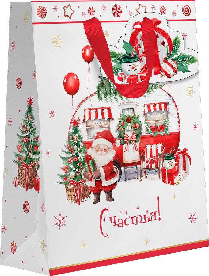 Пакет подарочный CITY HOME TRADE New Years Joy 31х26х11см, предпросмотр