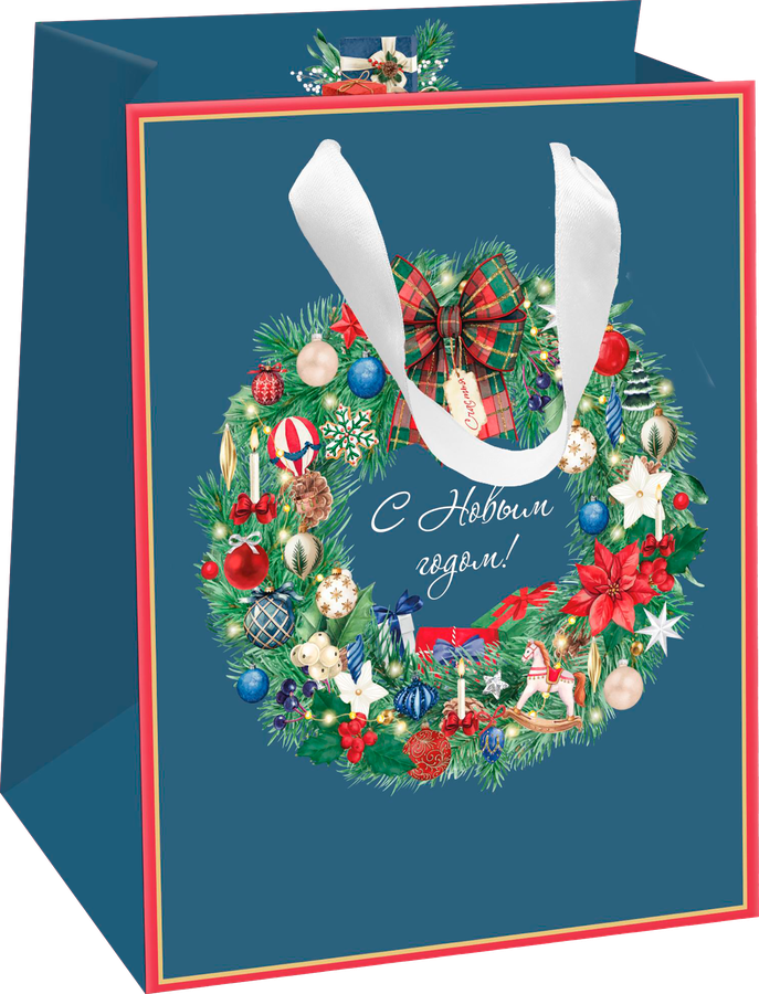 Пакет подарочный CITY HOME TRADE New Years Joy 14х11х6см S, предпросмотр