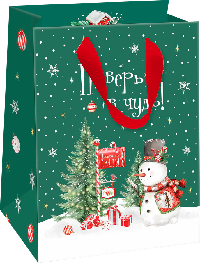 Пакет подарочный CITY HOME TRADE New Years Joy 14х11х6см S, предпросмотр