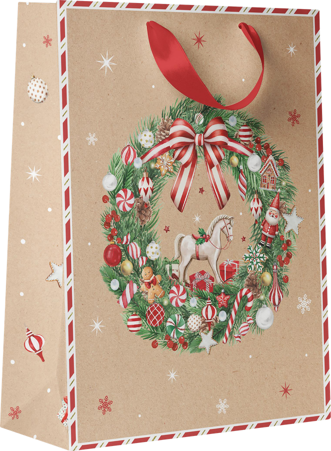 Пакет подарочный CITY HOME TRADE Christmas Kraft 41х31х10см, превью