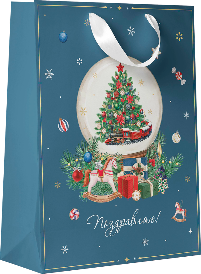 Пакет подарочный CITY HOME TRADE New Years Joy 41х31х10см, предпросмотр