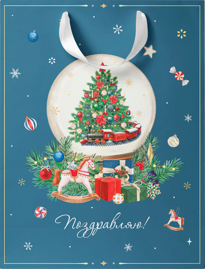 Пакет подарочный CITY HOME TRADE New Years Joy 41х31х10см, превью
