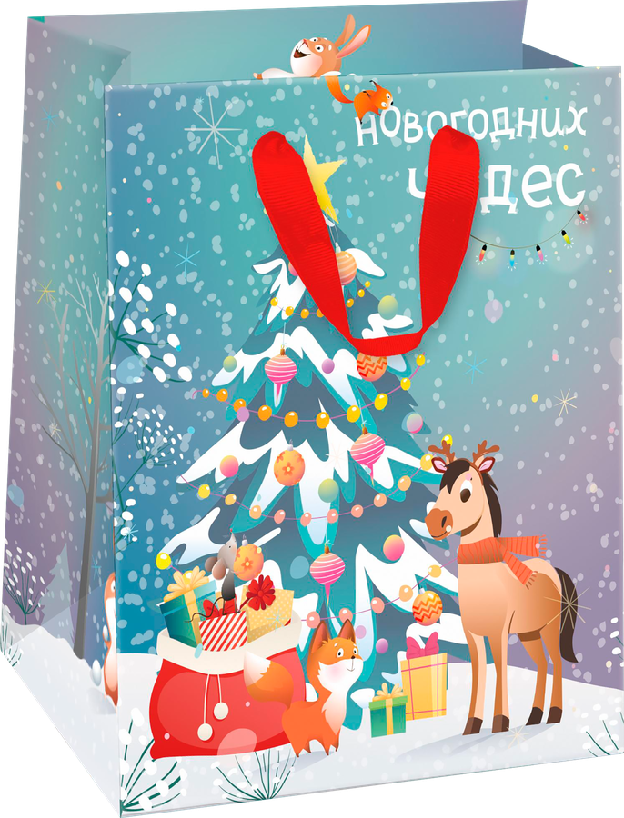 Пакет подарочный CITY HOME TRADE И-Го-Год 23х18х10см эффект, предпросмотр