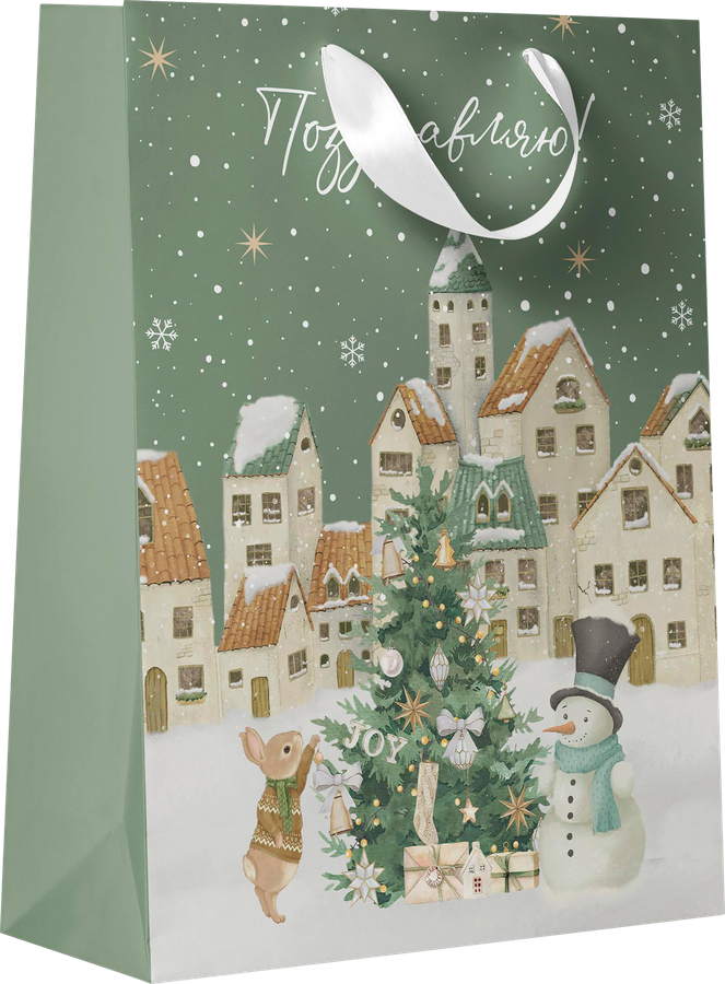 Пакет подарочный CITY HOME TRADE Christmas Woodland 41х31х10см, превью