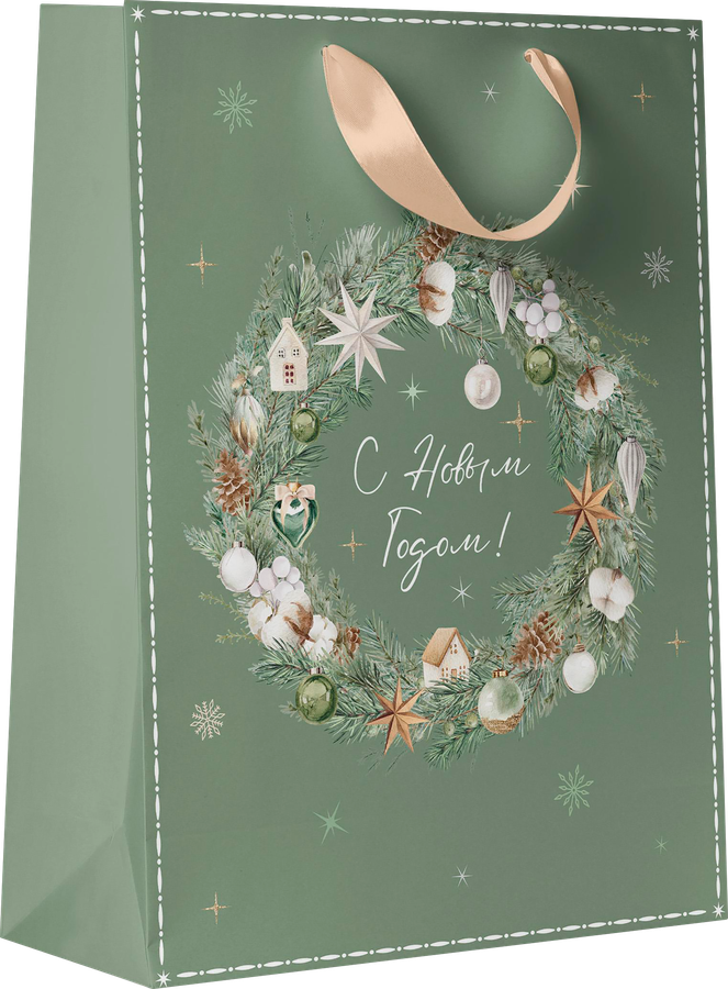 Пакет подарочный CITY HOME TRADE Christmas Woodland 41х31х10см, предпросмотр