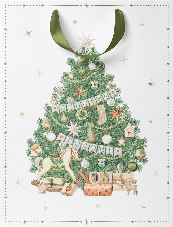 Пакет подарочный CITY HOME TRADE Christmas Woodland 41х31х10см, предпросмотр