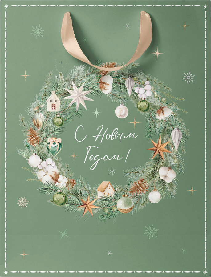 Пакет подарочный CITY HOME TRADE Christmas Woodland 41х31х10см, превью