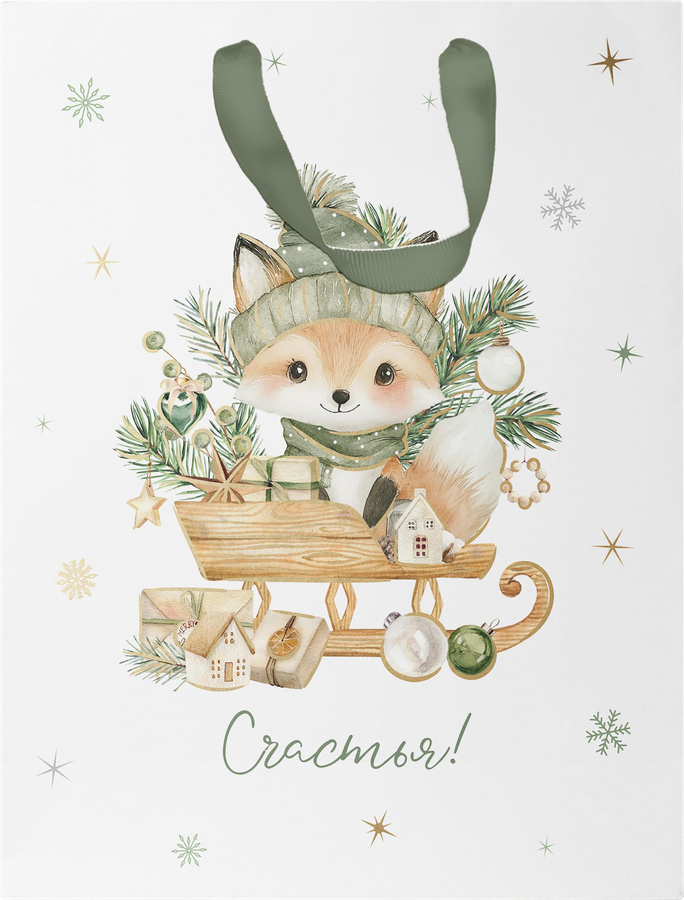 Пакет подарочный CITY HOME TRADE Christmas Woodland 23х18х10см, превью