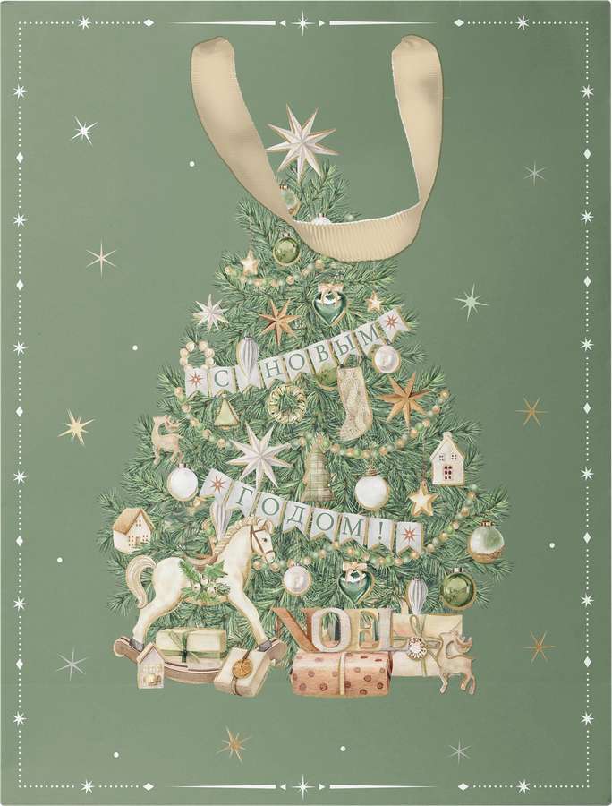 Пакет подарочный CITY HOME TRADE Christmas Woodland 41х31х12см, превью