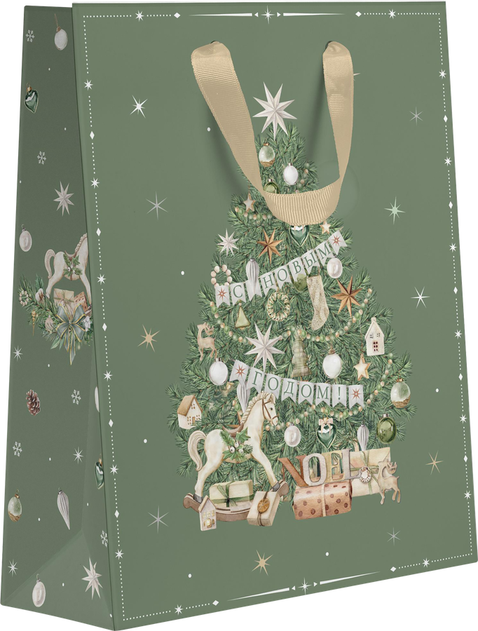 Пакет подарочный CITY HOME TRADE Christmas Woodland 41х31х12см, превью