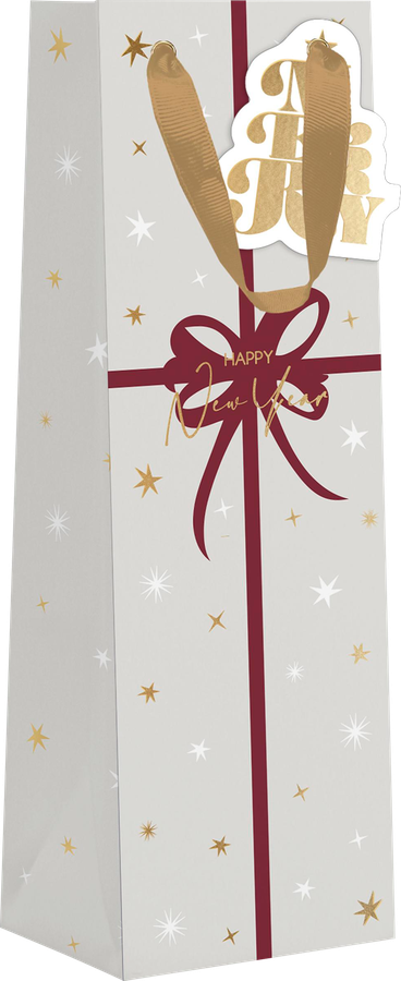 Пакет подарочный CITY HOME TRADE X-Mas Academy под бутылку 38х12х10см, превью