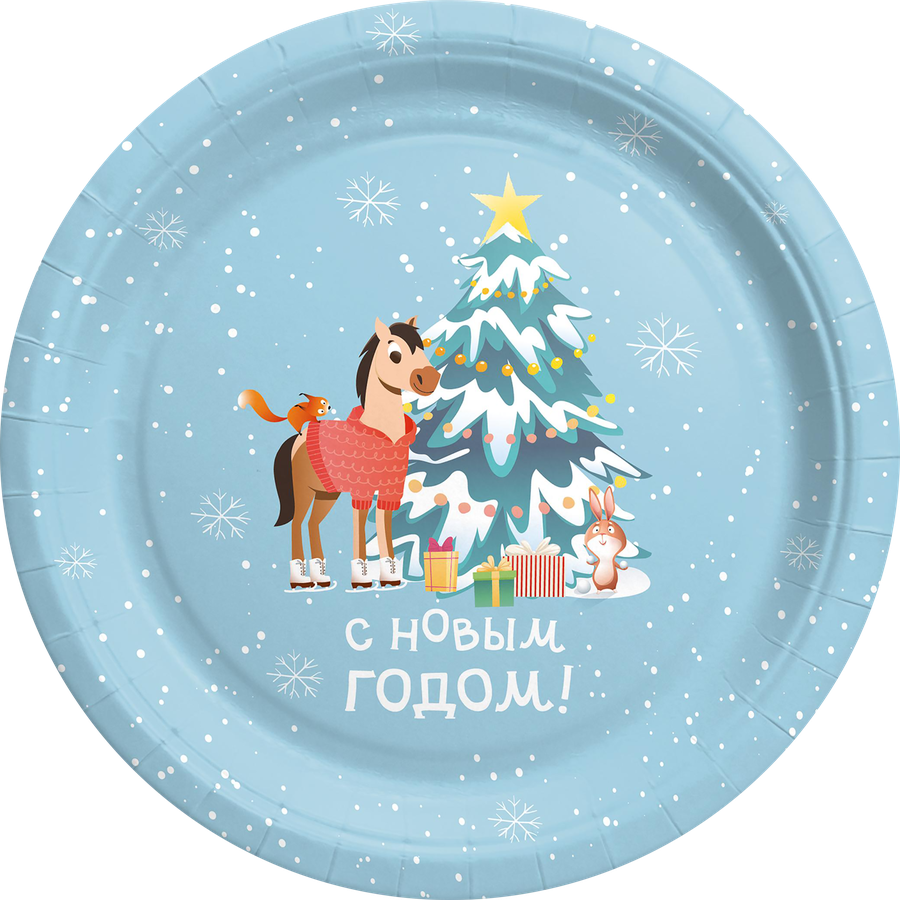 Тарелка бумажная CITY HOME TRADE Символ года 23см, 6шт, превью