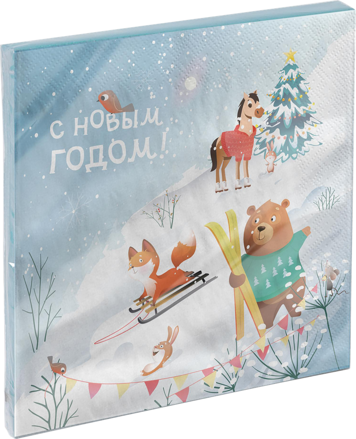 Салфетки бумажные CITY HOME TRADE Символ года 33x33x2см, 12шт, предпросмотр
