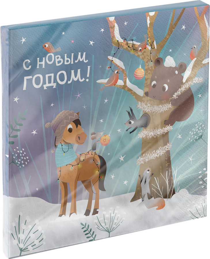 Салфетки бумажные CITY HOME TRADE Символ года 33x33x2см, 12шт, превью