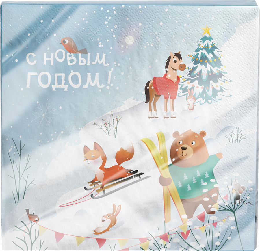 Салфетки бумажные CITY HOME TRADE Символ года 33x33x2см, 12шт, предпросмотр