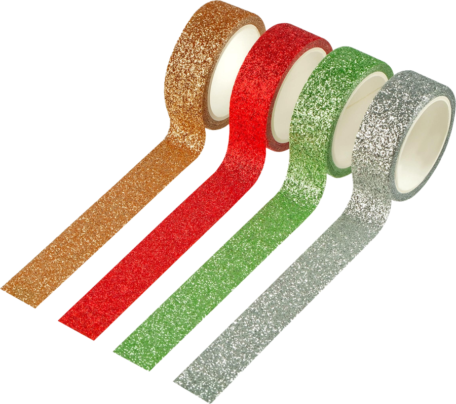 Лента клейкая декоративная MESHU Sparkles, 4шт, предпросмотр