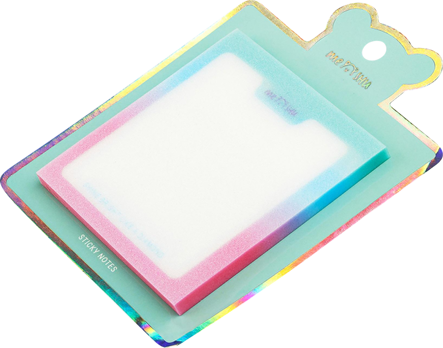 Блок самоклеящийся MESHU Shine Bright, 7,6х7,6см, 50 листов, прозрачный с дизайном, предпросмотр