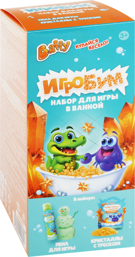 Набор подарочный BAFFY ИгроБум Пена для купания в ванной+Кристаллы с треском, превью
