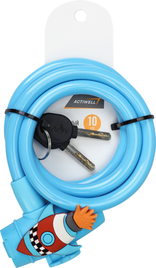 Замок велосипедный ACTIWELL с 2 ключами 1x11см, Арт. MK1100411, превью