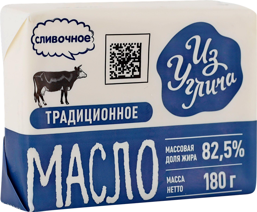 Масло сливочное ИЗ УГЛИЧА Традиционное 82,5%, без змж, 180г, превью