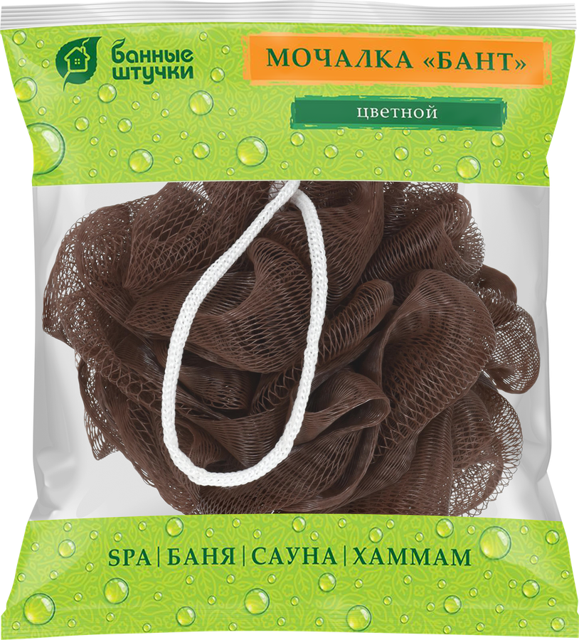 Мочалка БАННЫЕ ШТУЧКИ Бант, soft, цветная в ассортименте, d=12см, предпросмотр