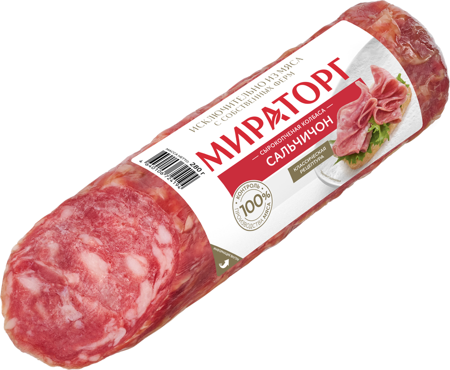 Колбаса сырокопченая МИРАТОРГ Сальчичон, 280г, превью