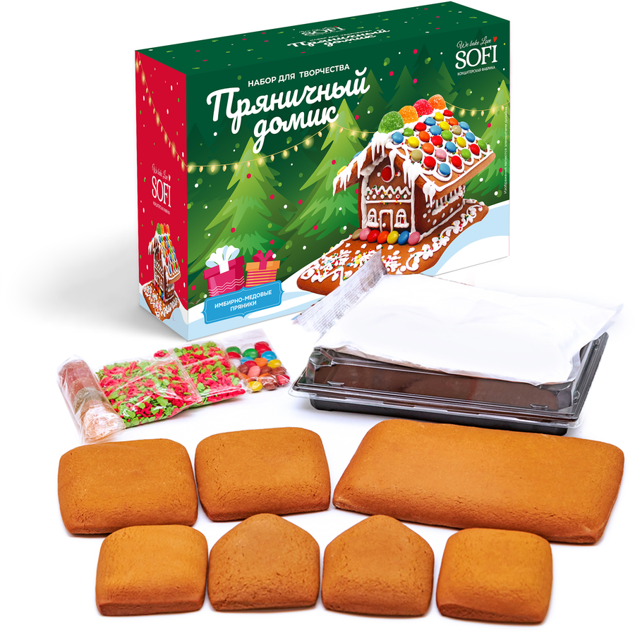 Пряник ПЕКАРНЯ SOFI Пряничный домик, 1,2кг, предпросмотр