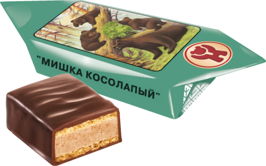 Конфеты ШФН Мишка косолапый, с вафлями, 200г, превью