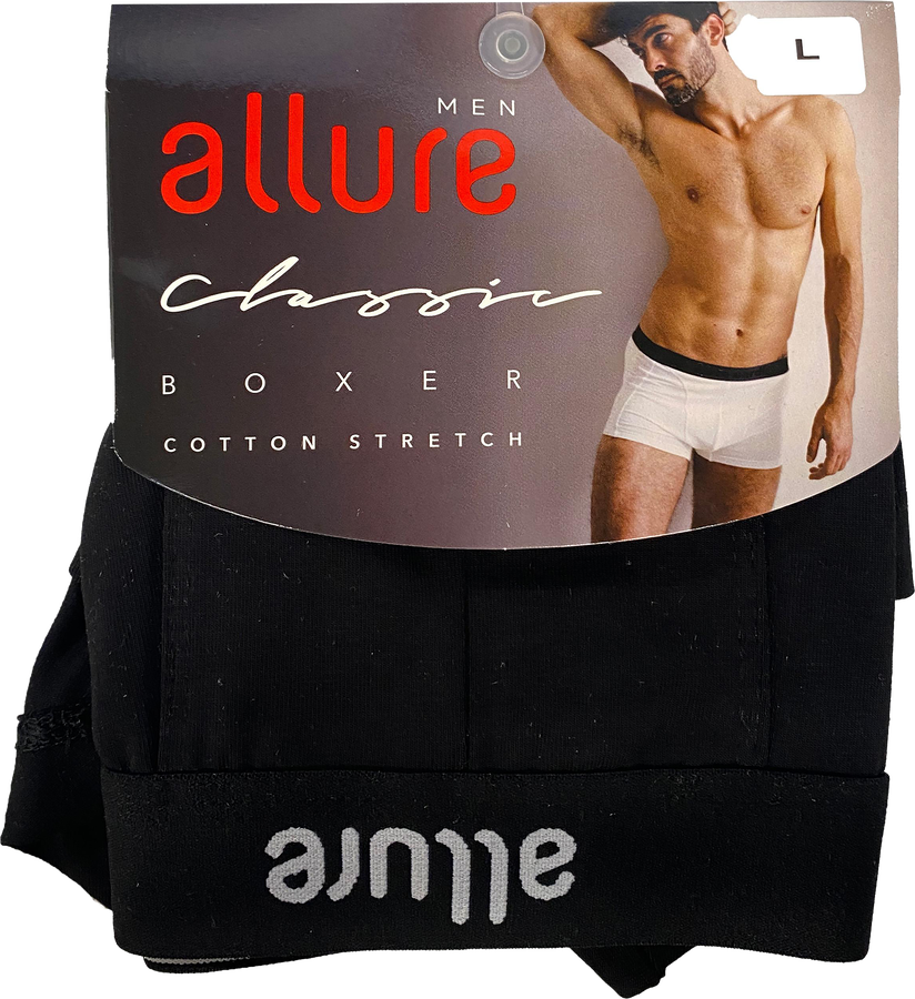 Трусы мужские ALLURE боксеры размер в ассортименте, черные, Арт. ALR 00003, превью