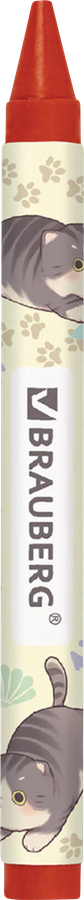 Мелки восковые BRAUBERG Милые коты, 12 цветов, Арт. 273229, предпросмотр