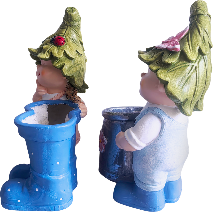 Фигура садовая GIARDINO CLUB Девочка/Мальчик 29,5х17,5х43,5см/36x19,5x43,5см, горшок декоративный, Арт. GD51068, предпросмотр