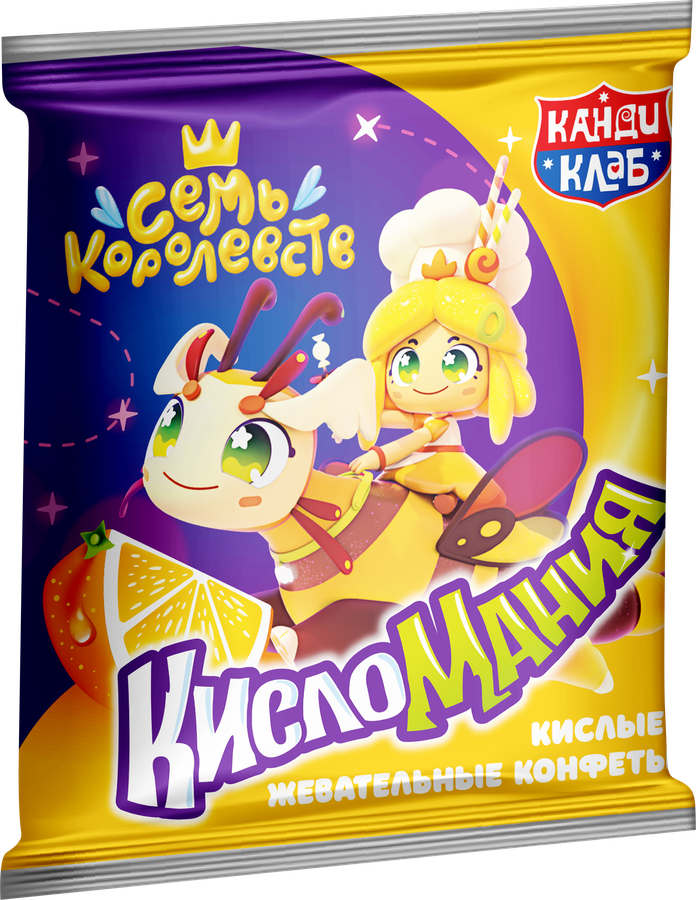 Конфеты жевательные КАНДИ КЛАБ Кисломания Дабл Фрукт со вкусом апельсина и клубники, 14г, превью