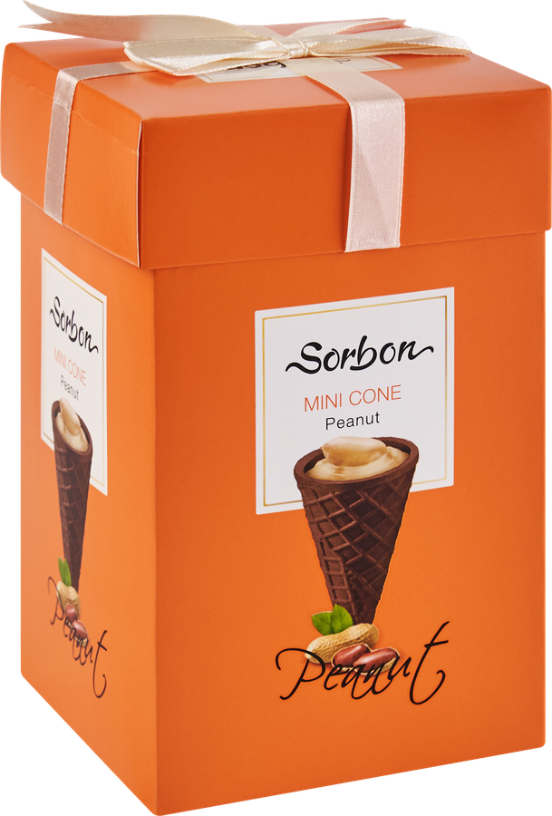 Конфеты SORBON мини-рожок арахис и воздушные зерна, 200г, превью