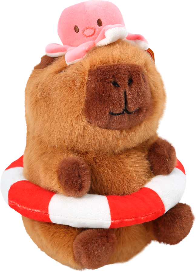 Игрушка мягкая BIGGA Капибара с аксессуарами, 20см, Арт. 255-115A-8", предпросмотр
