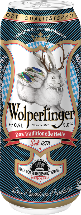 Пиво светлое WOLPERTINGER Das Traditionelle Helle Традиционное фильтрованное пастеризованное 5,0%, 0.5л, превью