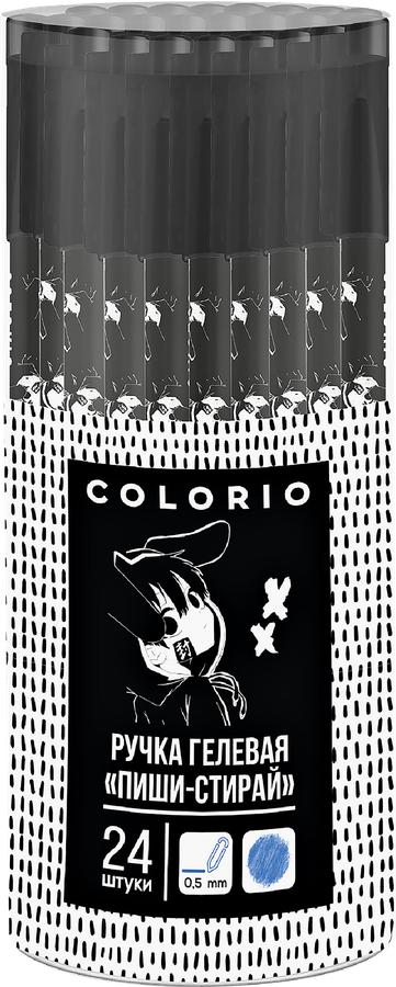 Ручка гелевая COLORIO Пиши-стирай, с софттач, синий, 0,5мм, Арт. COLB-US20-125ER-PVC24, превью