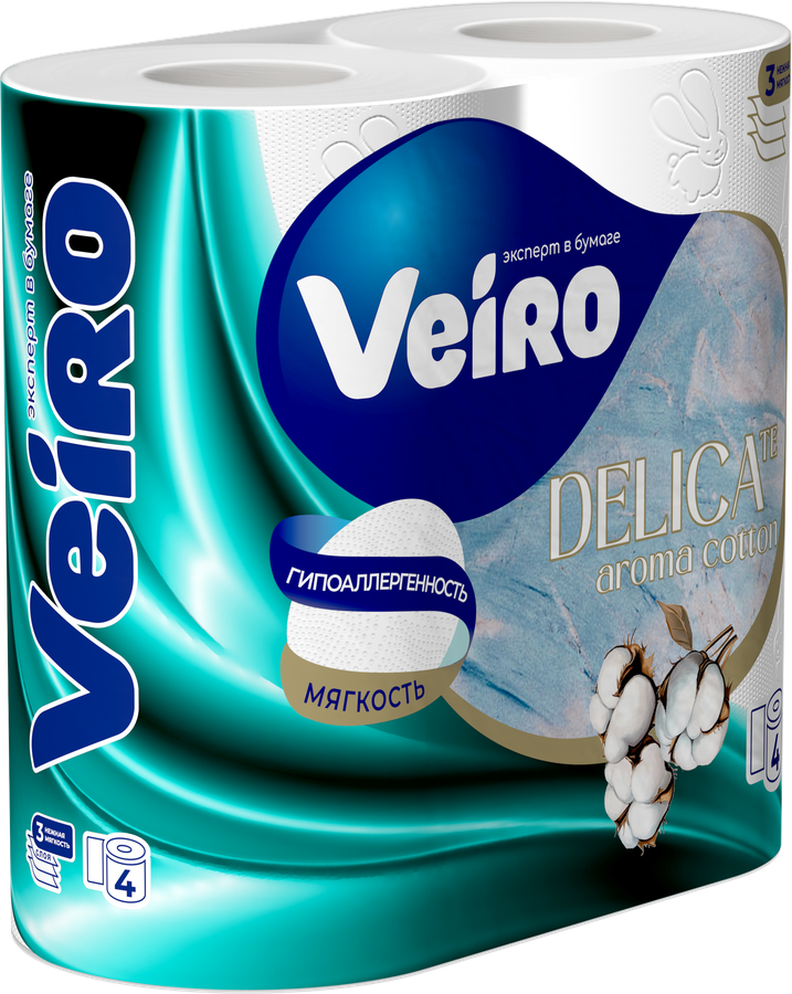 Туалетная бумага VEIRO elite aroma magic 4слоя аромат., предпросмотр