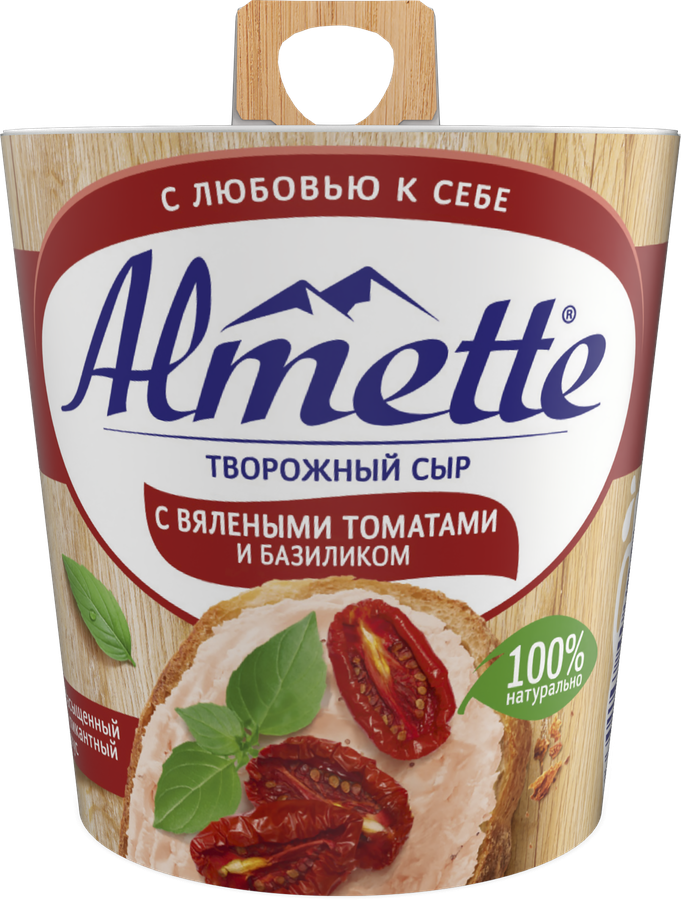 Сыр творожный HOCHLAND Almette с вялеными томатами и базиликом 60%, без змж, 150г, превью