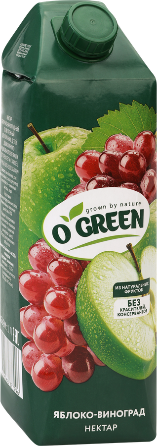 Нектар O'GREEN Яблоко, виноград, 1л, предпросмотр